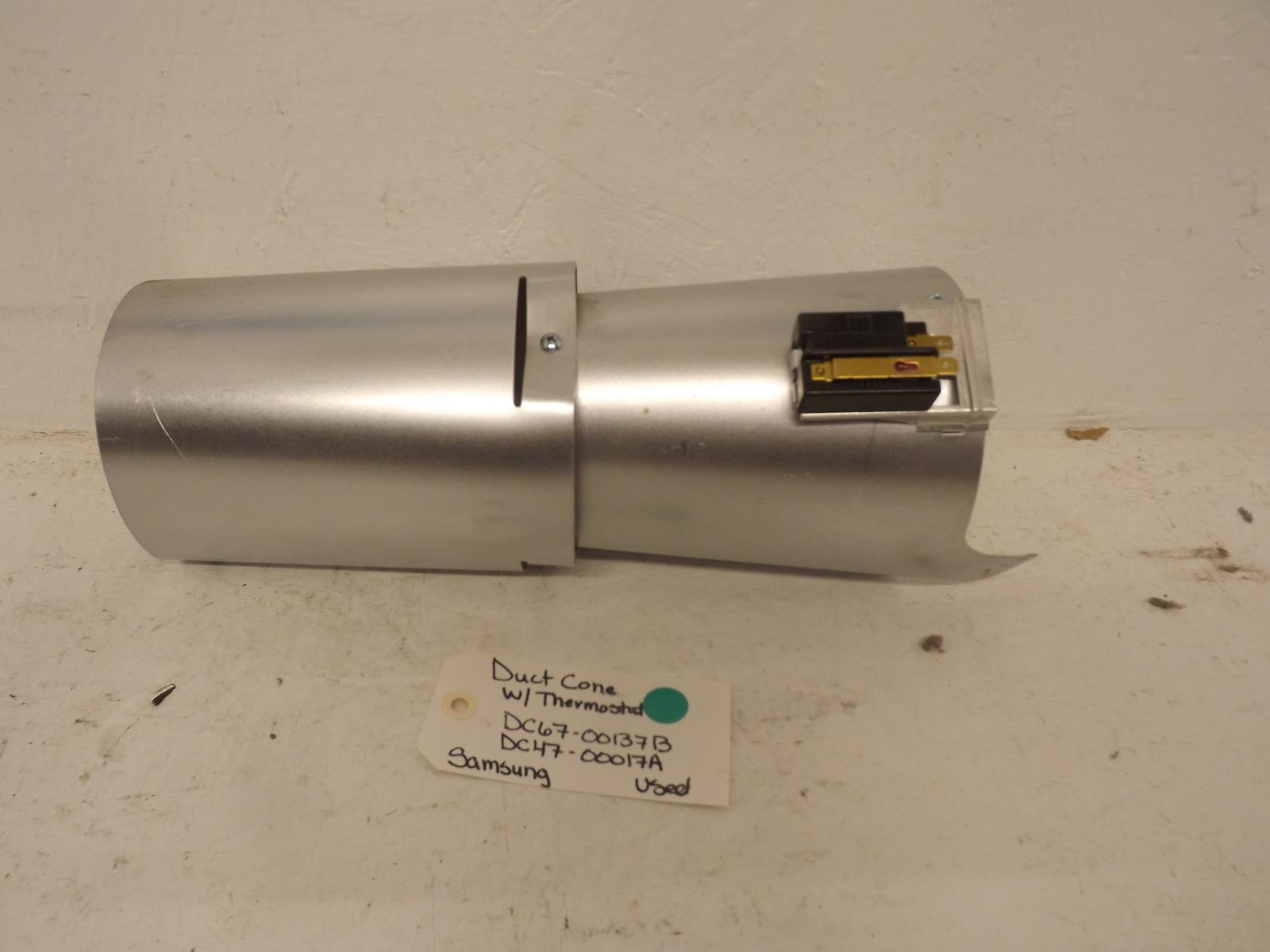 Samsung Dryer DC67-00137B DC47-00017A Duct Cone w/Thermostat Used Samsung Dryer DC67-00137B DC47-00017A Duct Cone w/Thermostat Used